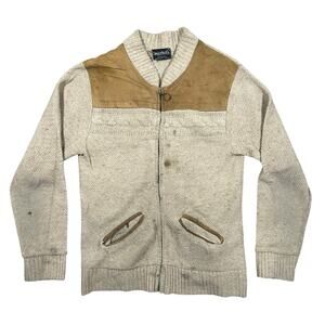 Vintage 60s 70s Challenger Western Sweater Wood Buttons USA Made Men’s Small